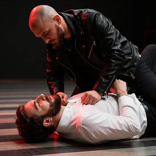 Dramatic Encounter in Red Light