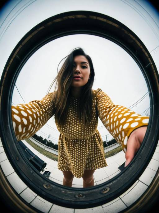Woman in Mustard Daisy Print Dress