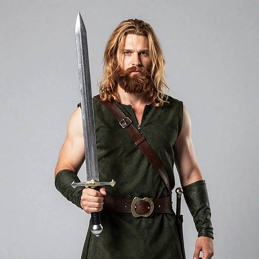 Bearded Man in Finn Costume