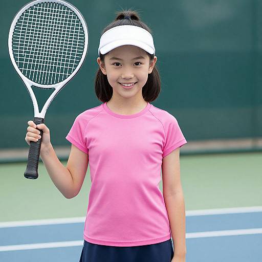 Girl in Pink Tennis Attire
