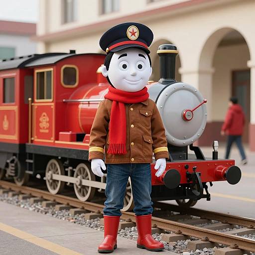 Humorous Thomas Train Cosplay Costume Photo