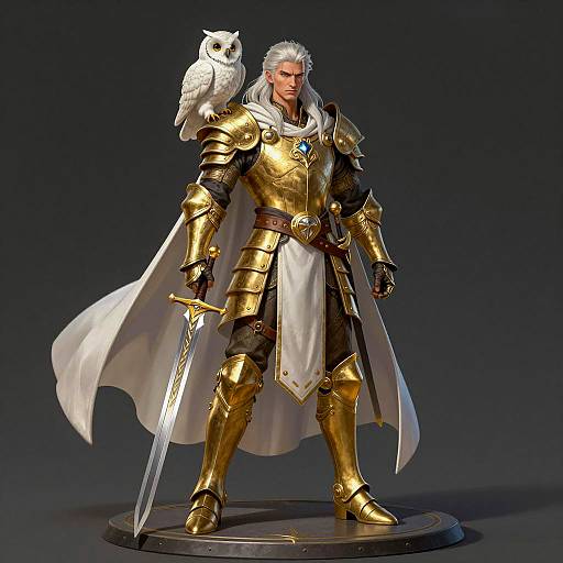 Majestic Male Warrior Character Illustration