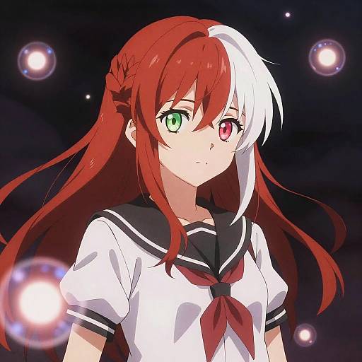 Heterochromatic Anime Girl with Magic