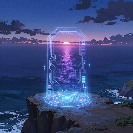 Cybernetic Anime Portal on Cliff