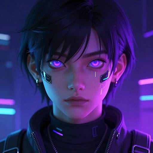 Cyberpunk Futuristic Digital Illustration