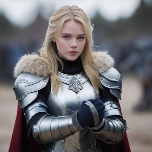 Blonde Woman in Medieval Armor