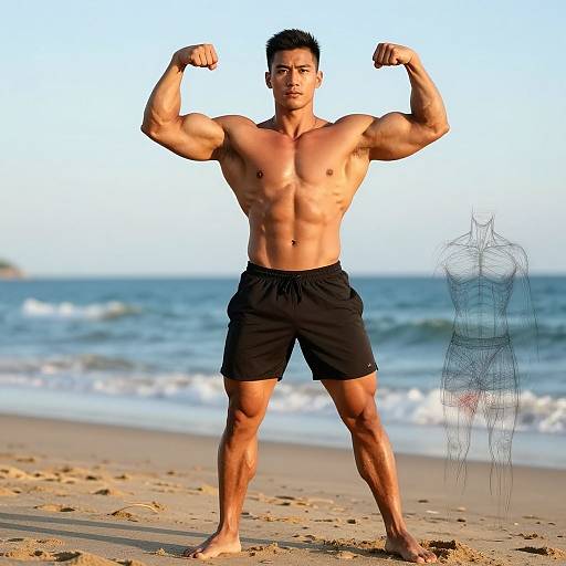 Optimal Male Physique at Golden Hour