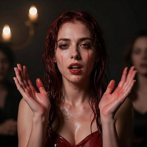 Dramatic Portrait of a Woman in Red