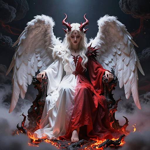 Elegant Half Angel Half Demon Throne