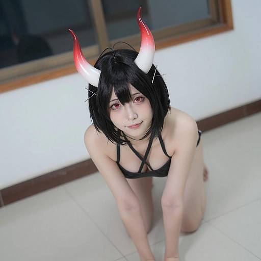 Asian Woman with Horned Headpiece