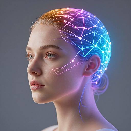 Abstract Woman's Face with Neural Network