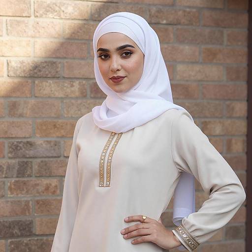 Elegant Woman in White Hijab