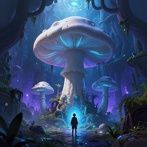 Surreal Alien Mushroom Tunnel