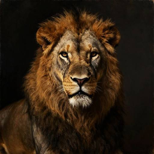 Majestic Lion Portrait with Dramatic Lighting