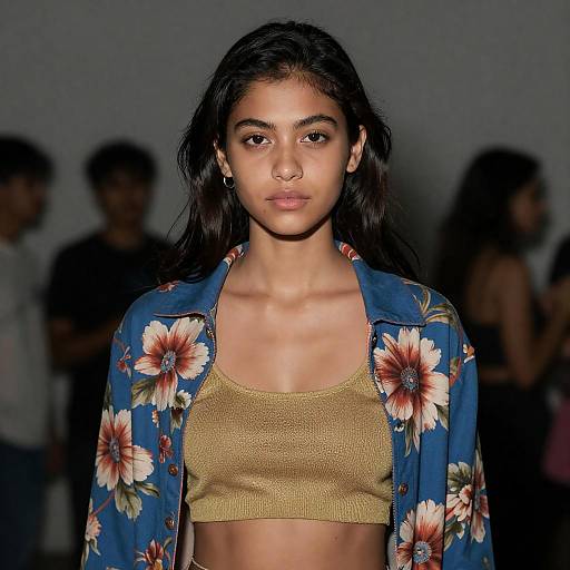 Dimly Lit Fashion Portrait With Midriff