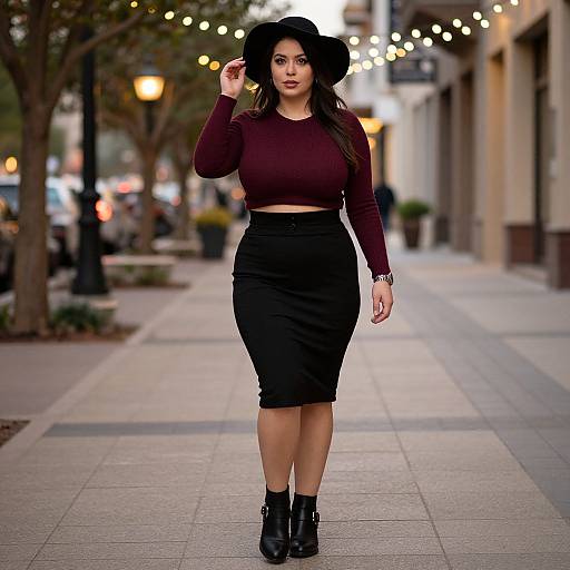 Plus-Size Urban Evening Stroll