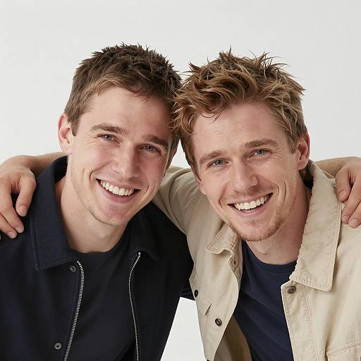 Joyful Friendship Portrait of Two Men