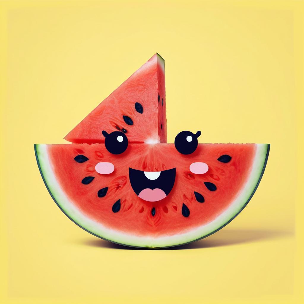 Whimsical Kawaii Watermelon Character