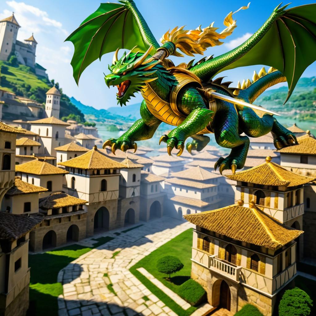 Epic Fantasy: Leonardo's Triumph Over the Dragon King