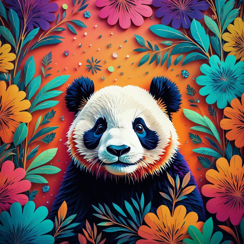 Vibrant Surreal Panda in Kodachrome Style