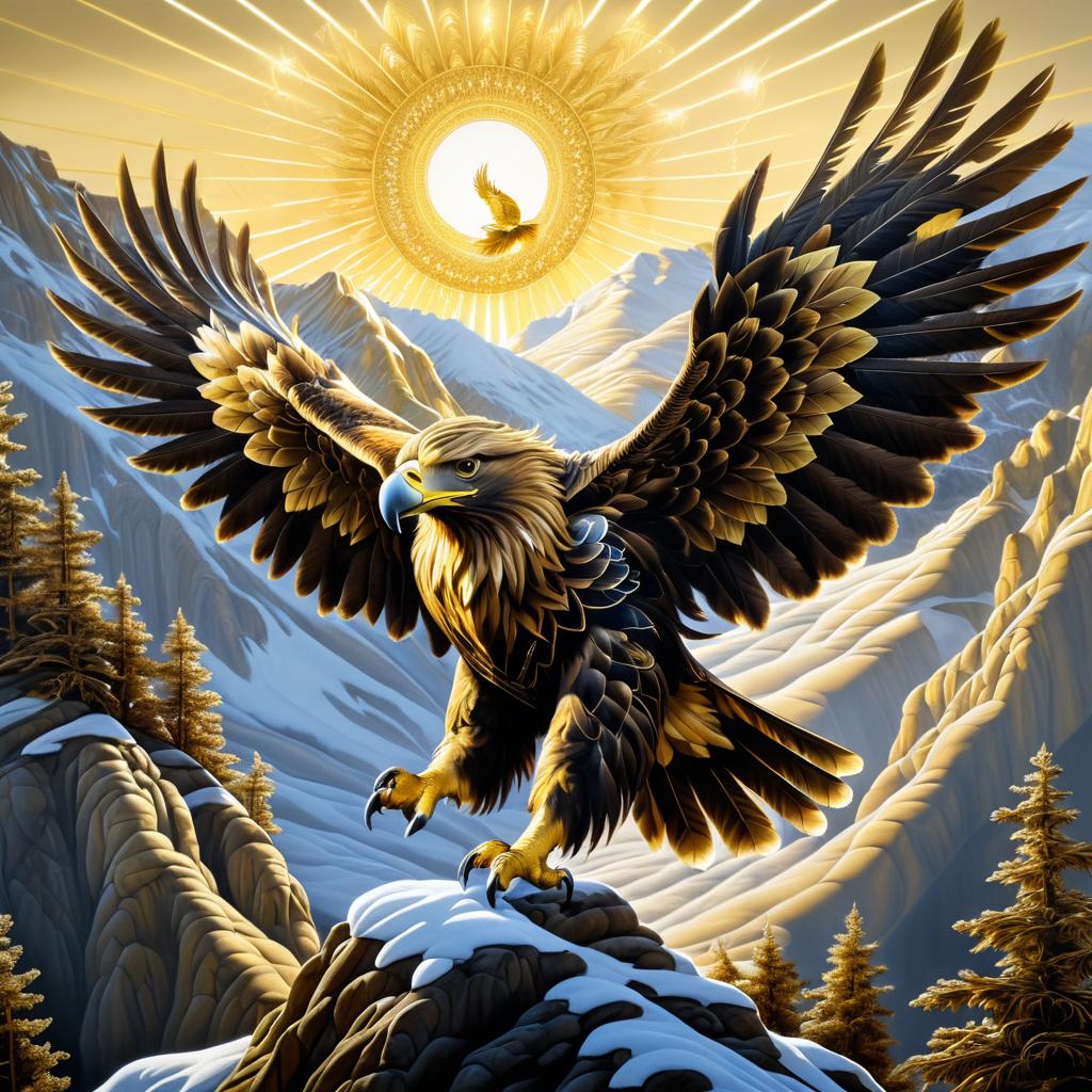 Majestic Golden Eagle in Mountainous Bliss