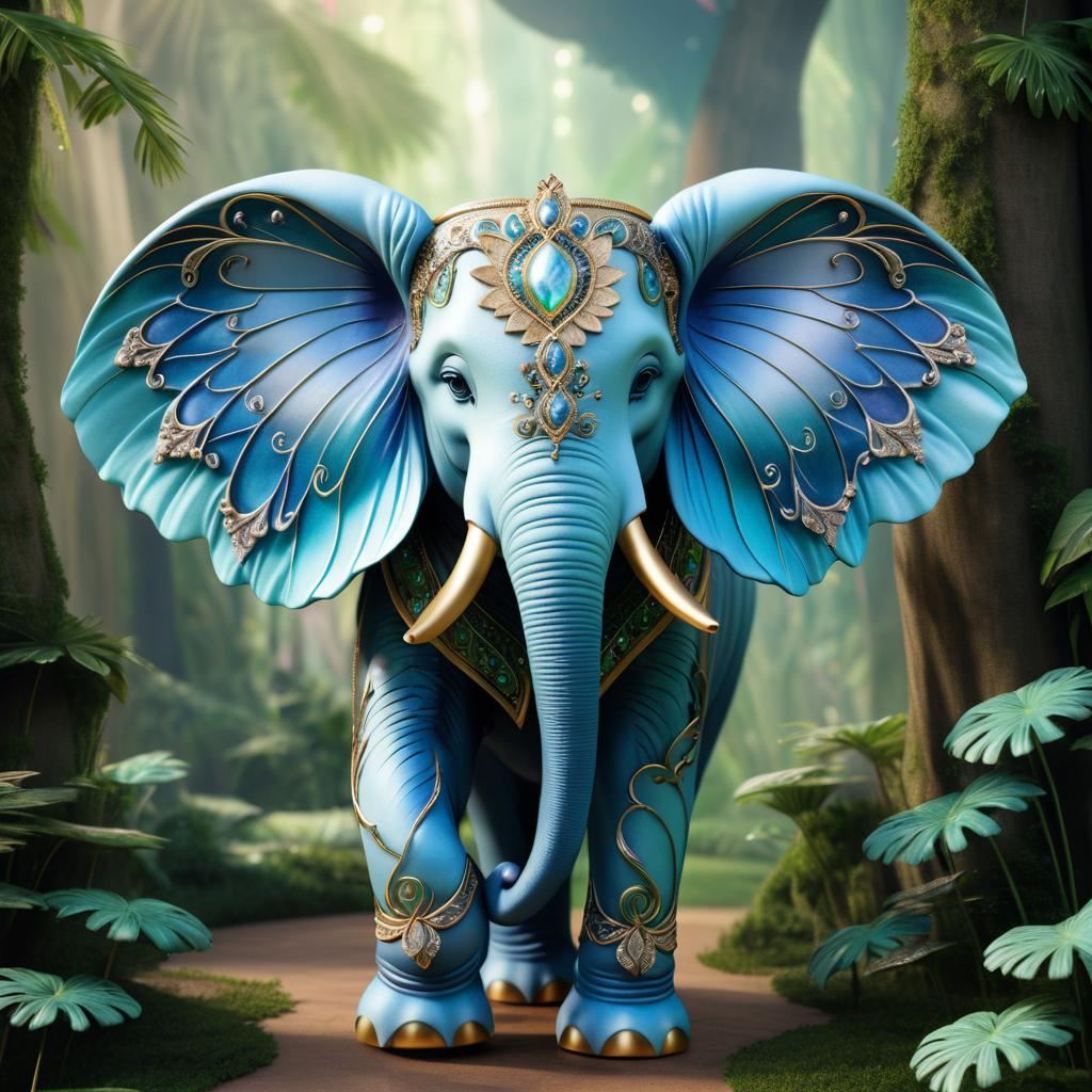 Enchanting Photo-Realistic Fairy Elephant Design