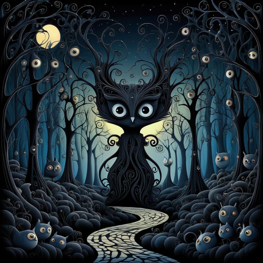 Whimsical Creature in Twisted Forest