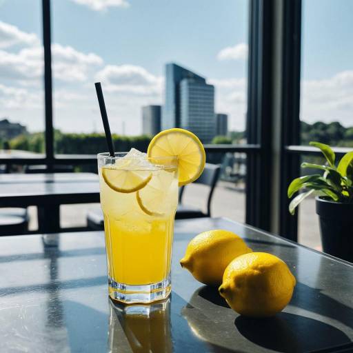 Refreshing Lemon Cocktail with Scenery