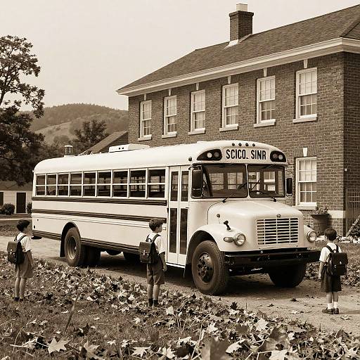 Vintage School Bus by Brick Schoolhouse