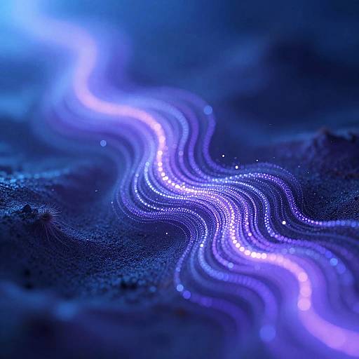Glowing Particles in Digital Landscape
