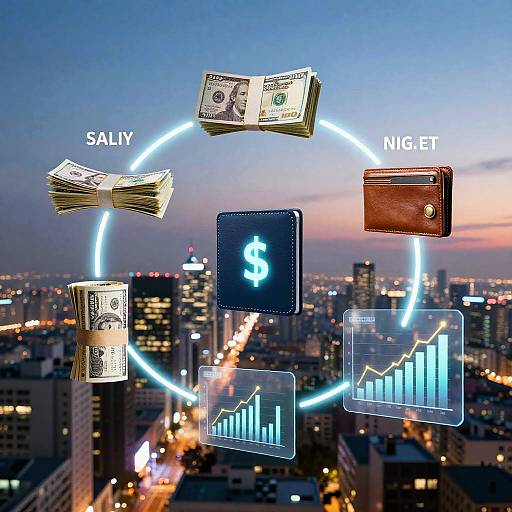 Futuristic Salary Flow Visualization