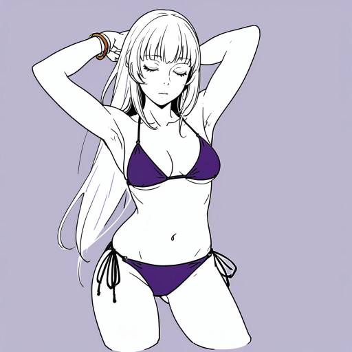 Swimsuit Beauty in Light Purple Hues
