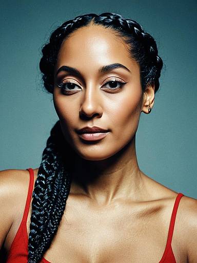 Woman with Tracee Ellis Ross Braided Hairstyle