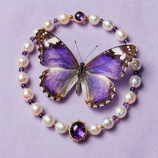 Purple Emperor Butterfly on Amethyst Necklace