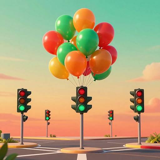 Surreal AI Traffic Light Birthday