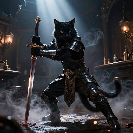 Feline Shadow Duelist in Mystic Tavern