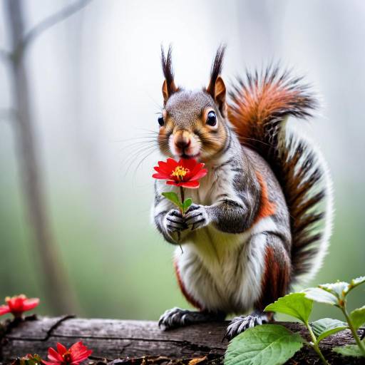 Mystical Squirrel with Glowing Eyes