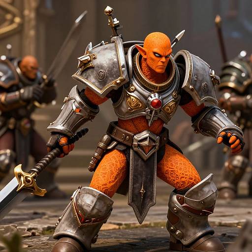 Orange Skinned Warrior Charging with Frostmourne