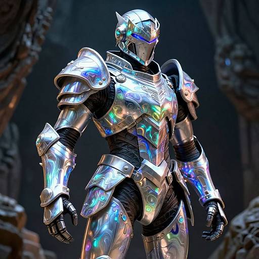 Iridescent Cyber-Fantasy Armored Golem