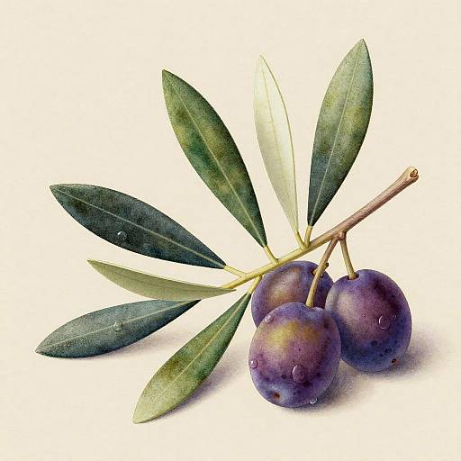 Stylized Olivastra Olive Botanical Study