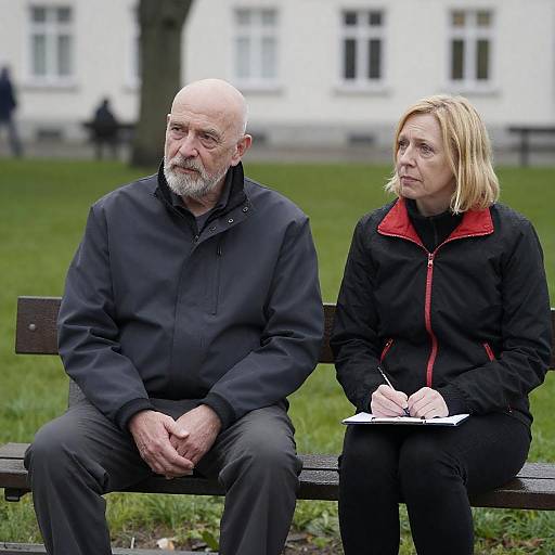 Rainy Park Portrait of Two Individuals