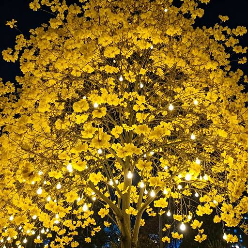 Luminous Tree with Glowing Flowers