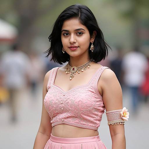 Realistic Georgette Lehenga Choli Portrait