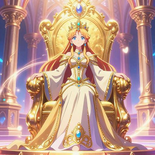 Anime Queen on Majestic Throne