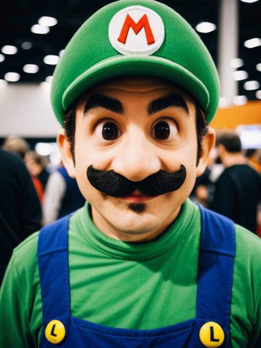 Man in Luigi Costume at Gaming Convention