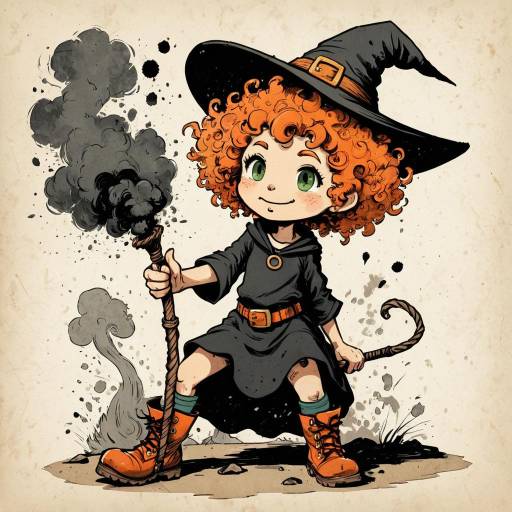 Surprised Witch in a Dungeon Scene