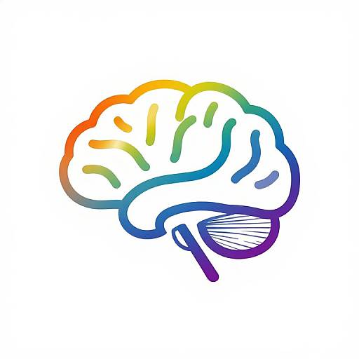 Minimalistic Rainbow Brain Logo