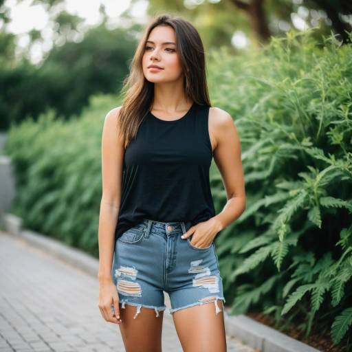 Young Woman in Casual Summer Outfit Outdoors