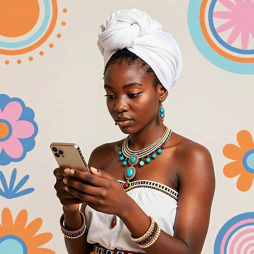 Vibrant Portrait of Thoughtful Woman