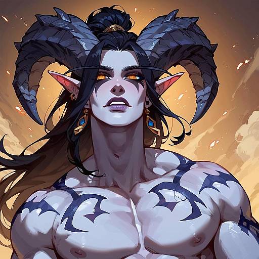 Illidan-Inspired Horned Demon, Dynamic Angle